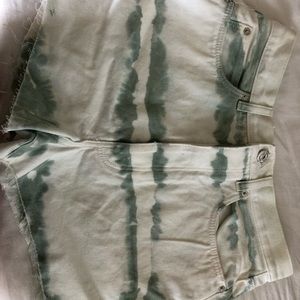 Zara sage green tie dye Jean shorts